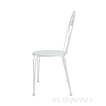 Silla Bistro plegable de hierro forjado con asiento estampado